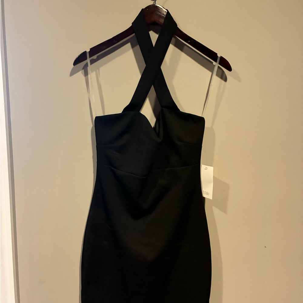 Black Halter Cocktail Dress